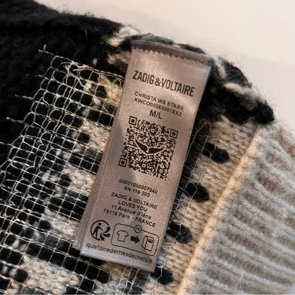 Zadig & Voltaire Christa 100% cashmere sequin sweater. Black - Picture 11 of 12